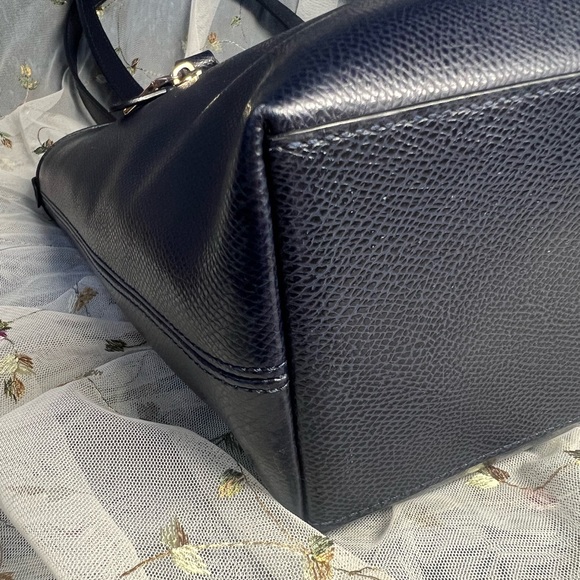Coach Crossgrain Leather Tote Navy - Picture 6 of 13